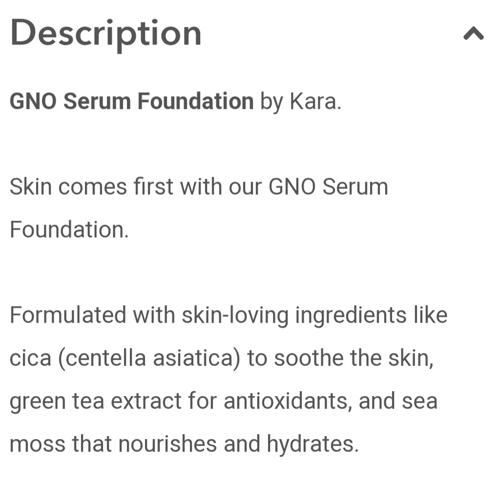 Kara Beauty GNO Serum Foundation #12